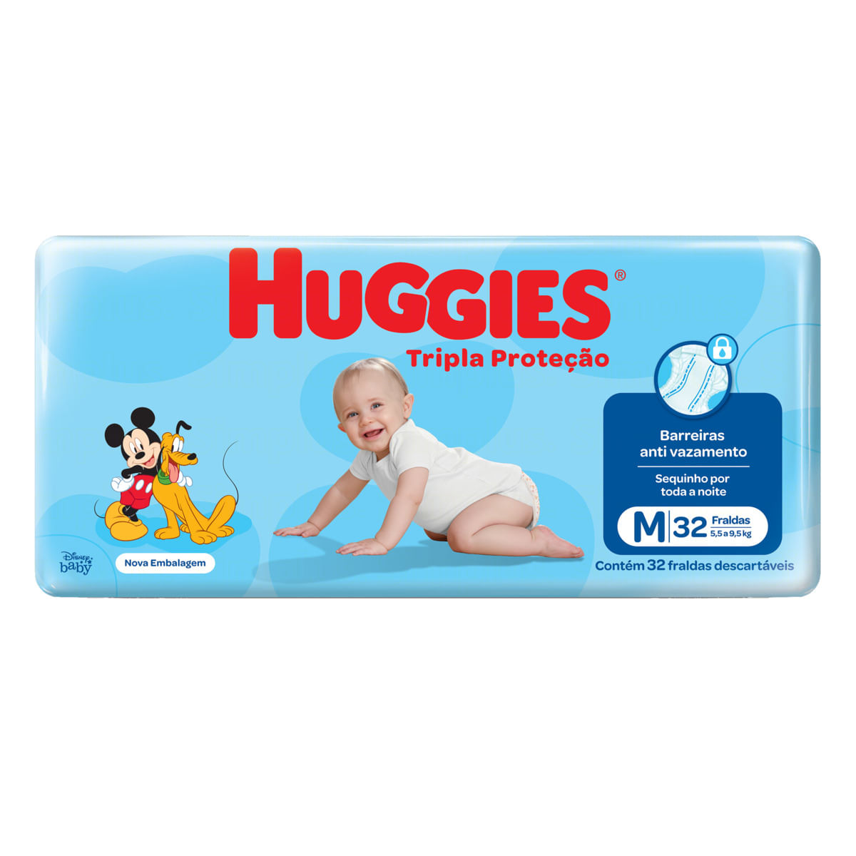 Encontraproduto.com.br - Fralda Huggies Tripla Proteção M 32 Fraldas Extra Protect