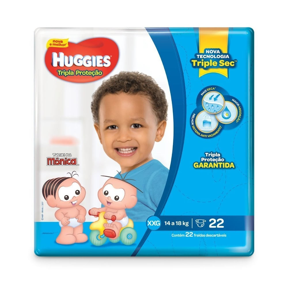 Encontraproduto.com.br - Fralda HuGGies Disney Tripla Protecao Jumbo Xxg com 22 unidades