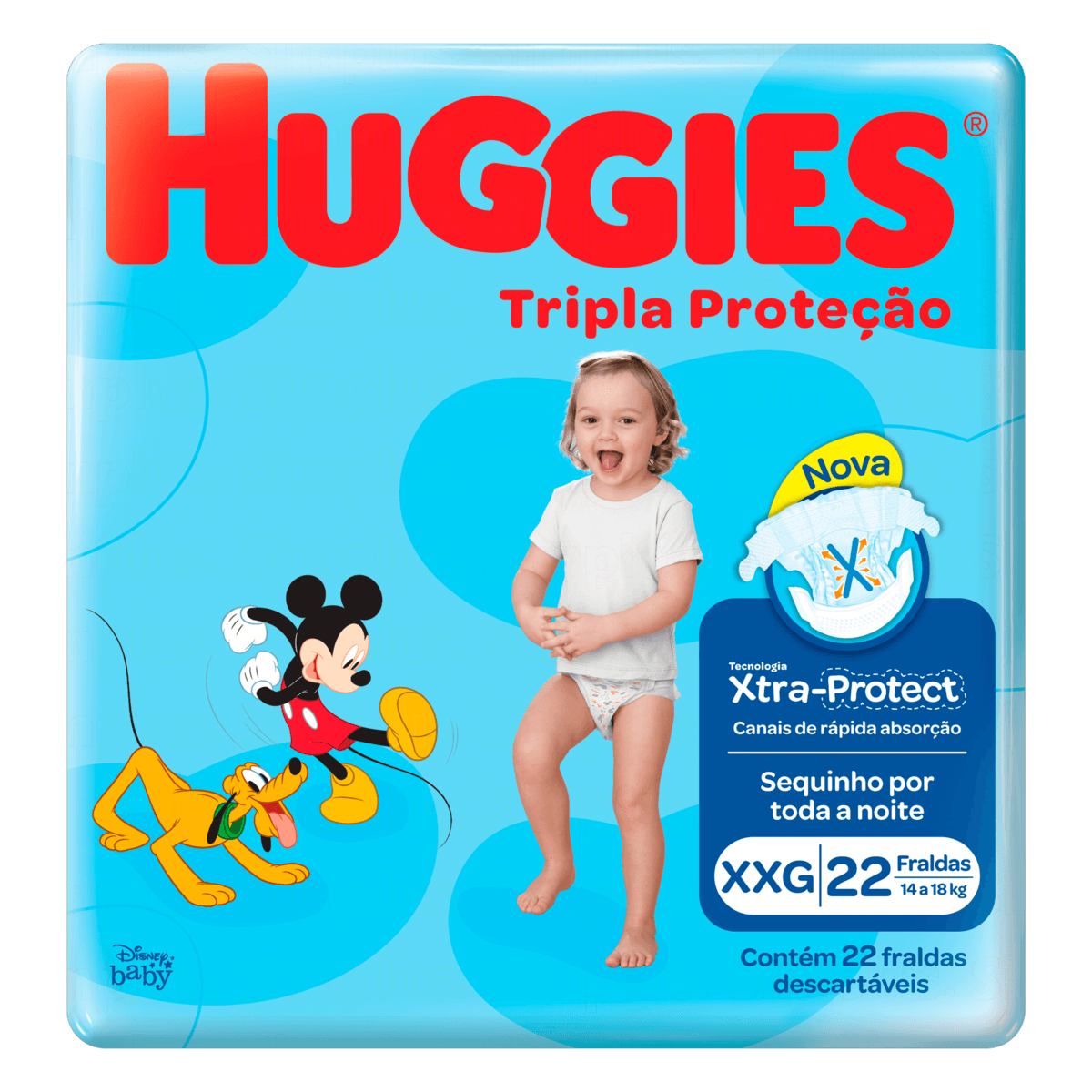 Encontraproduto.com.br - Fralda HuGGies Disney Tripla Protecao Jumbo Xxg com 22 unidades