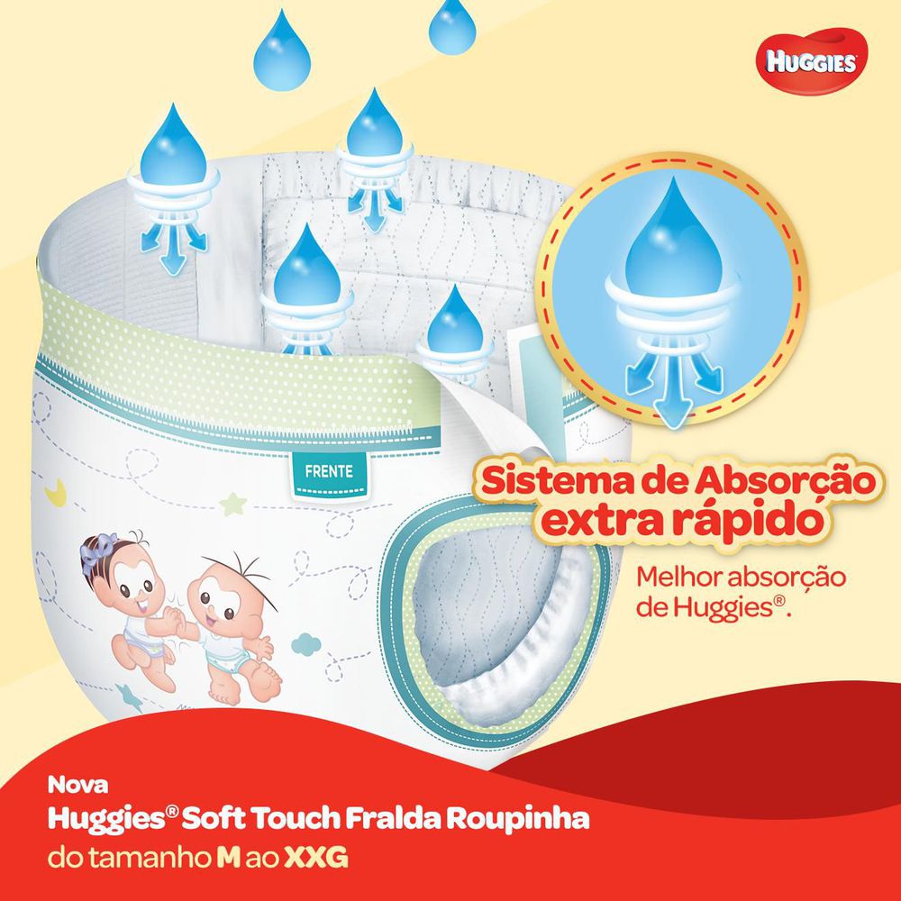Encontraproduto.com.br - Fralda HUGGIES Soft Touch M com 46 Fraldas