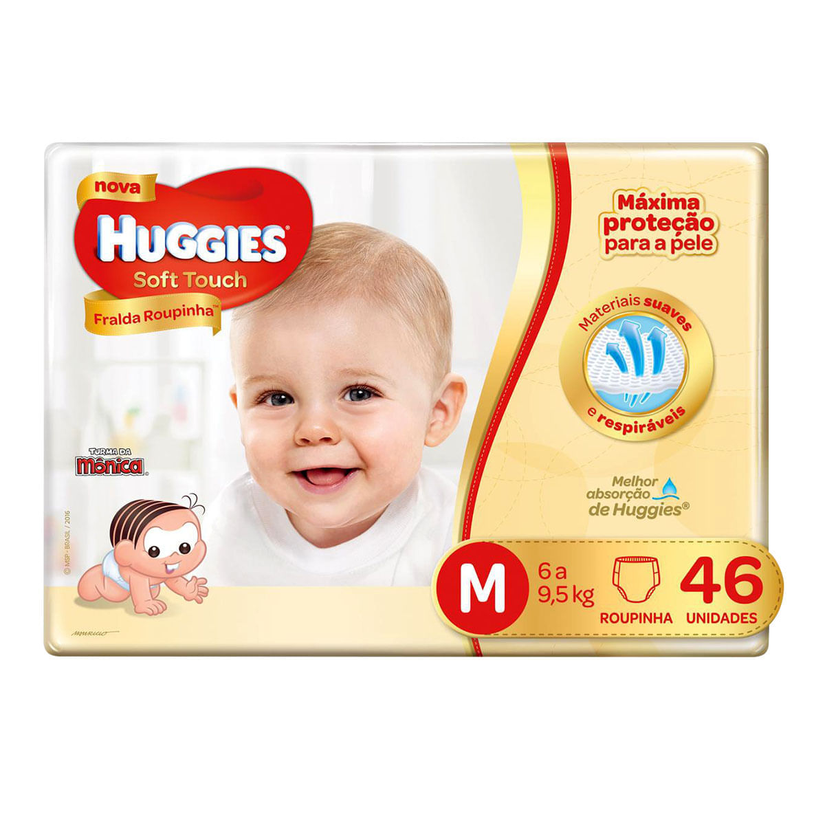 Encontraproduto.com.br - Fralda HUGGIES Soft Touch M com 46 Fraldas