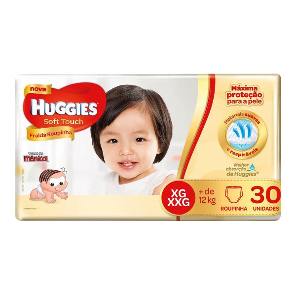 Encontraproduto.com.br - Fralda Huggies XG e XXG Soft Touch Mega - 30 Unidades