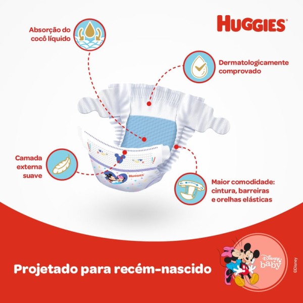 Encontraproduto.com.br - Fralda Descartável Infantil Huggies Supreme Care Recém-Nascido RN Pacote 18 Unid