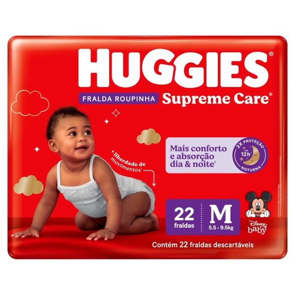 Encontraproduto.com.br - Fralda Roupinha Huggies Supreme Care M Jumbo Com 22 Unidades