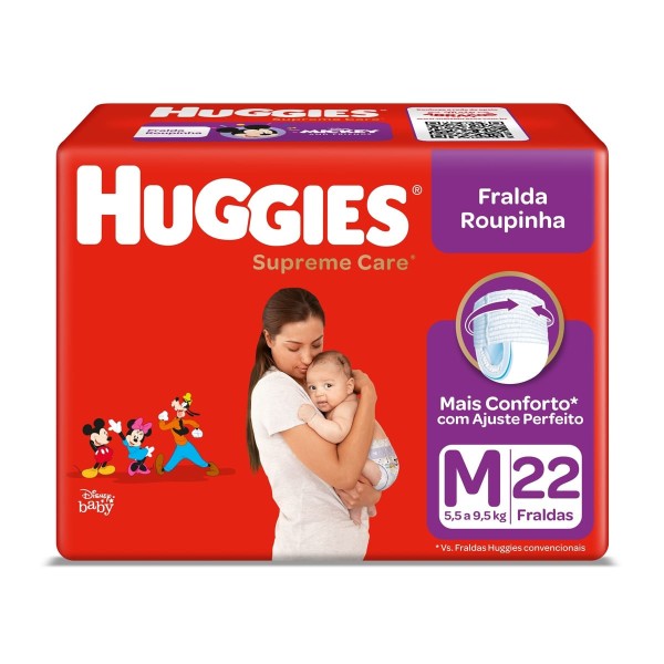 Fralda Roupinha Huggies Supreme Care M Jumbo Com 22 Unidades