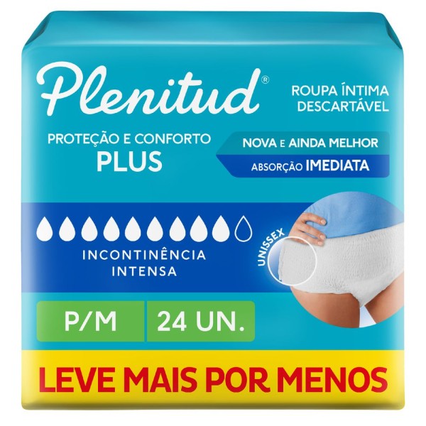 Roupa Intima Plenitud Plus Para Incontinencia P/m 24 Unidades