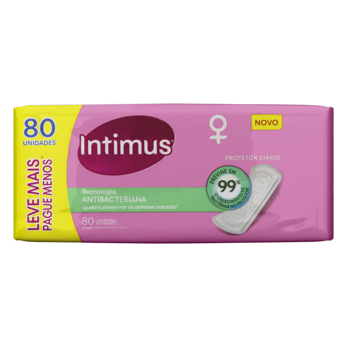Encontraproduto.com.br - Protetor Diário Tecnologia Antibacteriana Intimus - 80 unidades