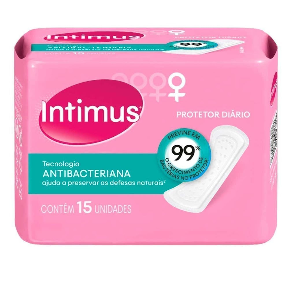 Encontraproduto.com.br - Protetor Diário Tecnologia Antibacteriana Intimus - 15 unidades