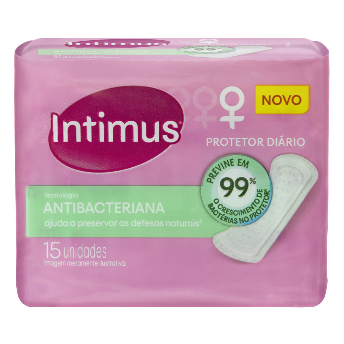 Encontraproduto.com.br - Protetor Diário Tecnologia Antibacteriana Intimus - 15 unidades