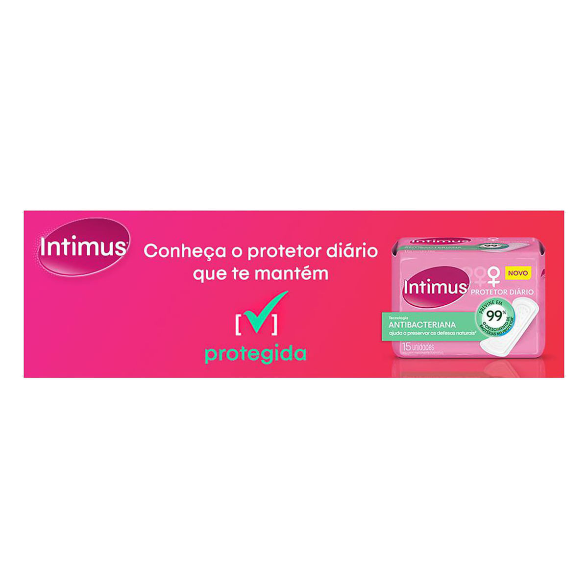 Encontraproduto.com.br - Protetor Diário Tecnologia Antibacteriana Intimus - 15 unidades