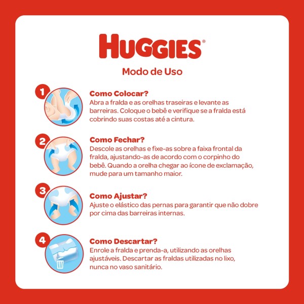 Encontraproduto.com.br - Fralda Huggies Tripla Proteção Jumbo Pack M Com 32 Unidades