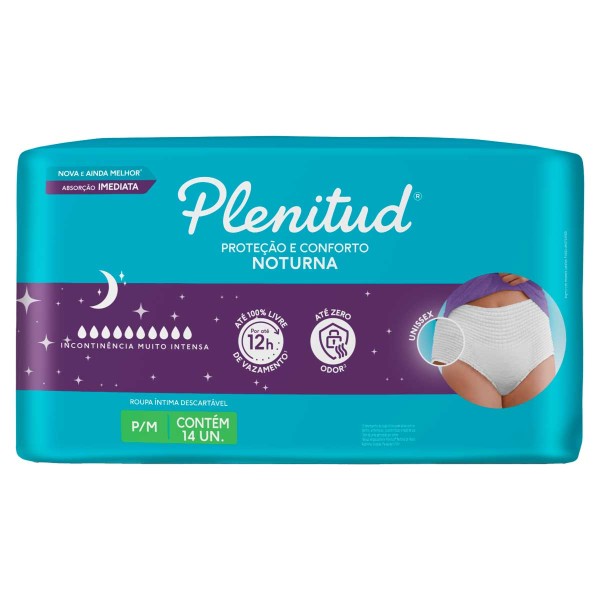 Roupa Íntima Plenitud Premium Confort Descartável Tamanho P/M com 14 Unidades
