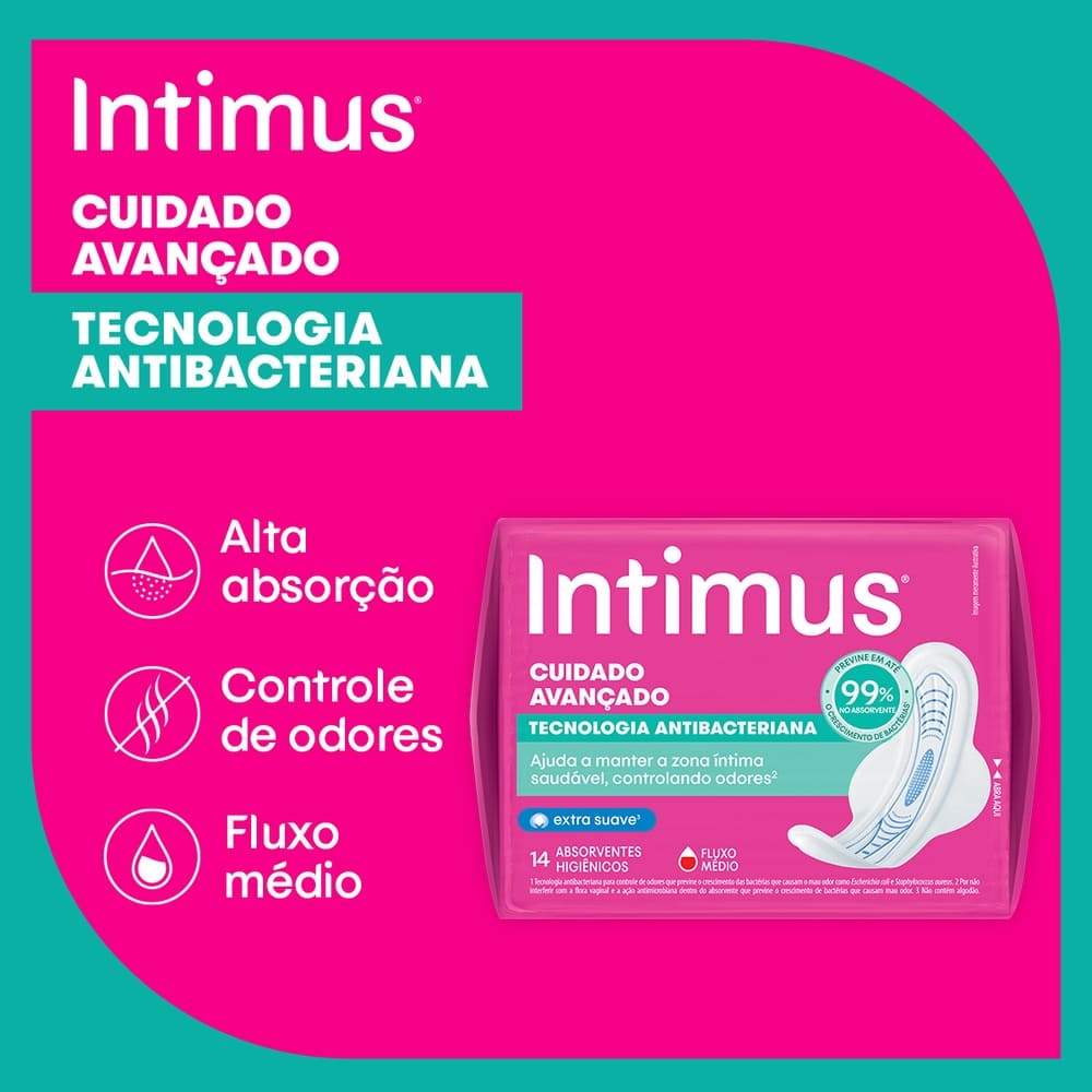 Encontraproduto.com.br - Absorvente Ultrafino Suave Com Abas Intimus - 8 unidades