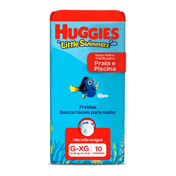 Encontraproduto.com.br - Fralda Huggies Little Swimmers Praia e Piscina G/XG 10 Unidades