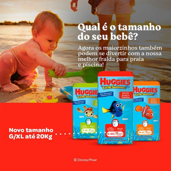 Encontraproduto.com.br - Fralda Huggies Little Swimmers Praia e Piscina G/XG 10 Unidades