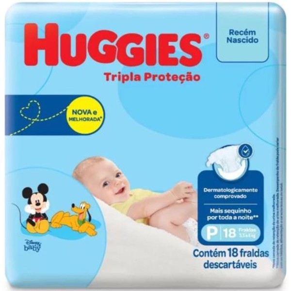 Encontraproduto.com.br - Fralda Huggies Tripla Proteção Jumbinho P Com 18 Unidades