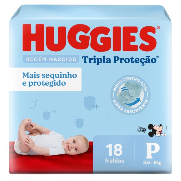 Encontraproduto.com.br - Fralda Huggies Tripla Proteção Jumbinho P Com 18 Unidades