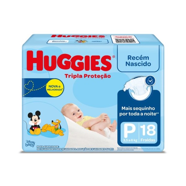 Encontraproduto.com.br - Fralda Huggies Tripla Proteção Jumbinho P Com 18 Unidades