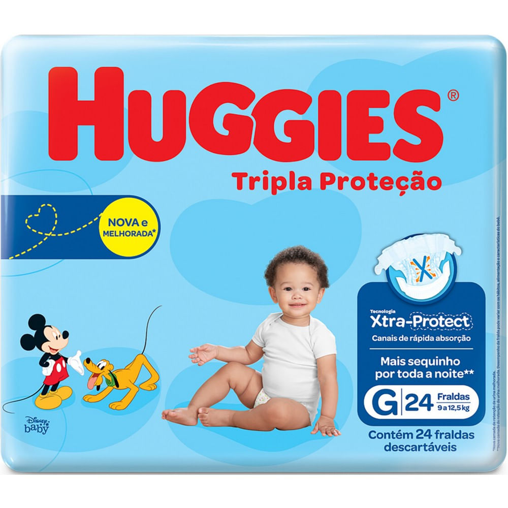 Encontraproduto.com.br - Fralda Huggies Tripla Proteção Jumbo G 24 Unidades