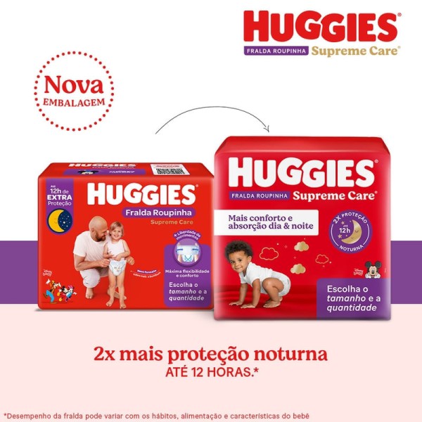 Encontraproduto.com.br - Fraldas Huggies Roupinha Supreme Care XXG Embalagem Econômica 58 Unidades