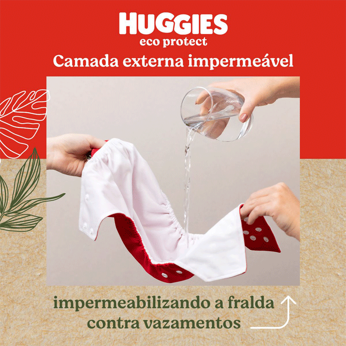 Encontraproduto.com.br - Kit Reutilizável Huggies Eco Protect 1 Fralda de Pano com Diferentes Estampas Listradas e 2 Absorventes de Tecido Reutilizáveis Tamanho Único 4 a 16kg
