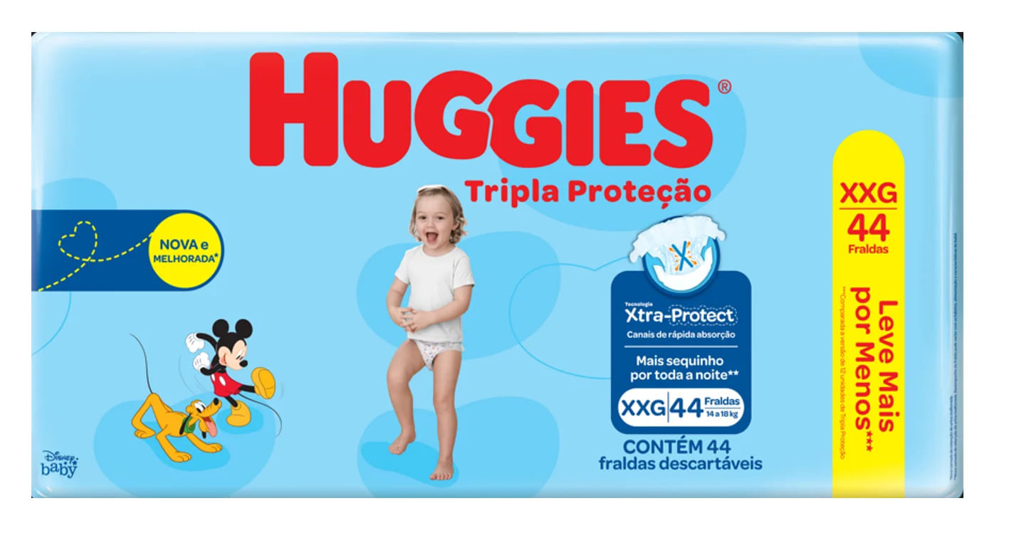 Encontraproduto.com.br - Fralda Huggies Tripla Protecao Com 44 Leve + Pague - Xxg Mega Especial