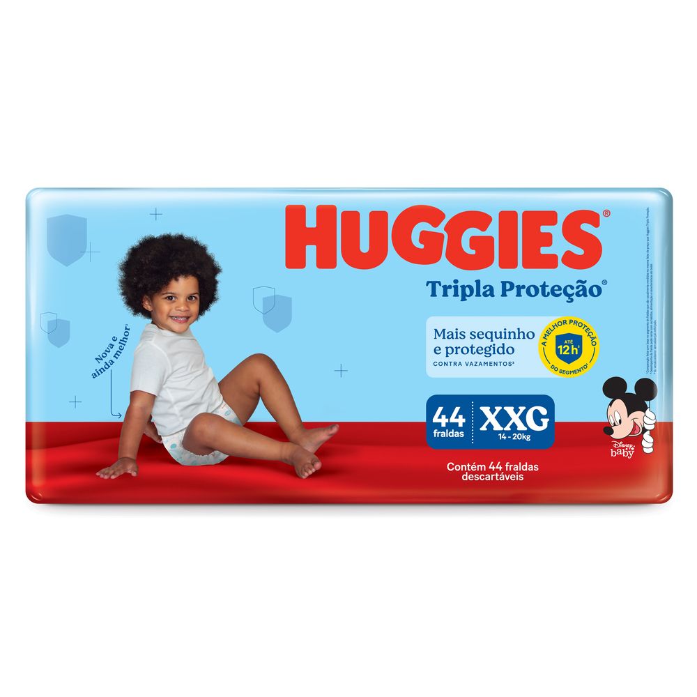 Fralda Huggies Tripla Protecao Com 44 Leve + Pague - Xxg Mega Especial