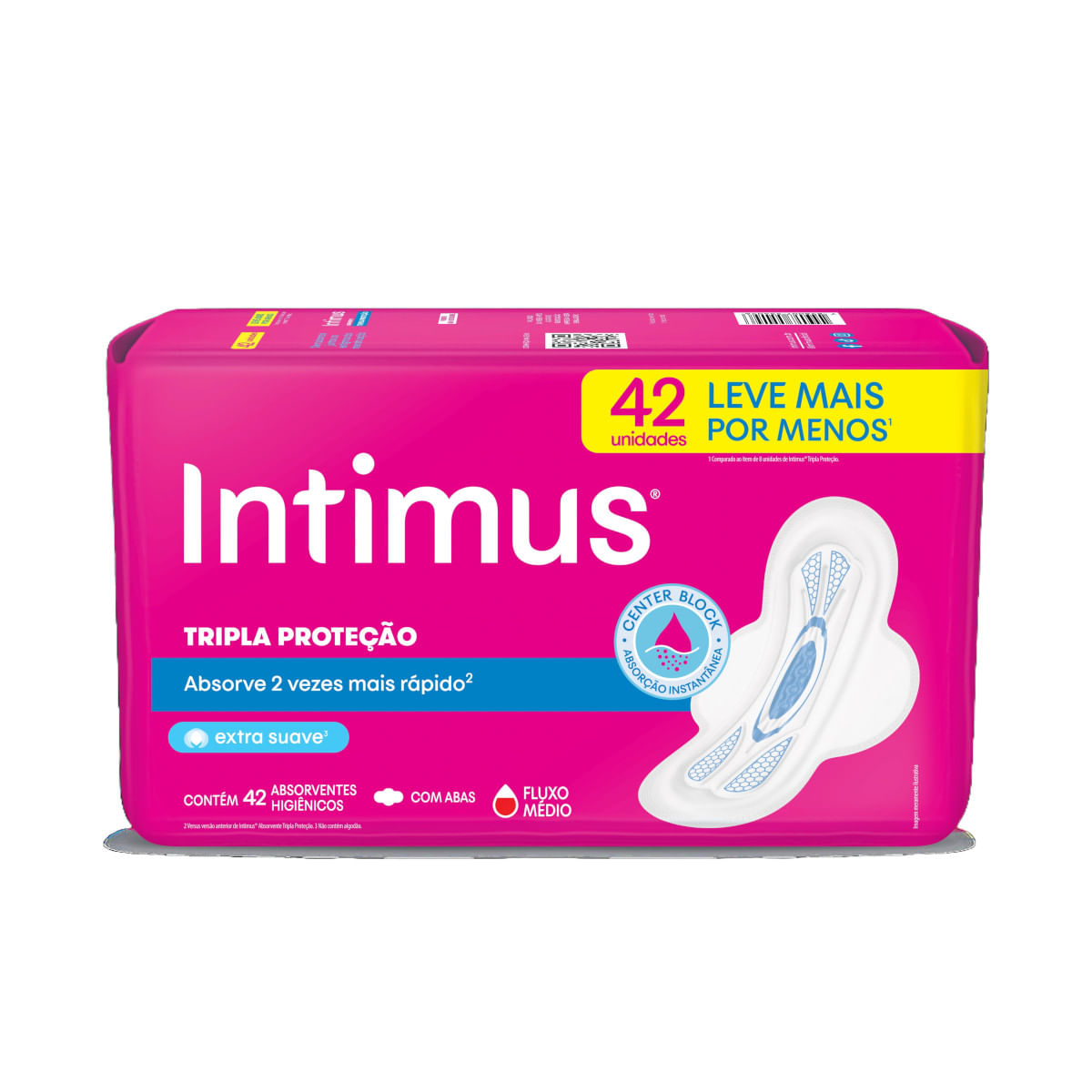 Encontraproduto.com.br - Absorvente Externo Intimus Tripla Proteção Suave com Abas 42 unidades