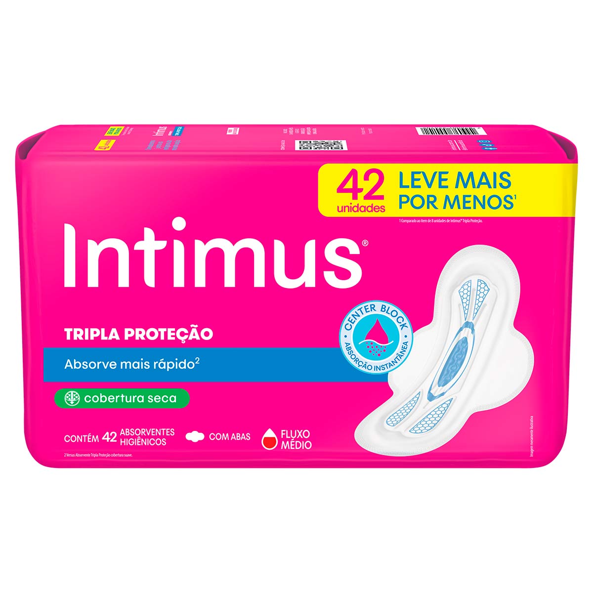 Encontraproduto.com.br - Absorvente Externo Intimus Tripla Proteção Seca com Abas 42 unidades