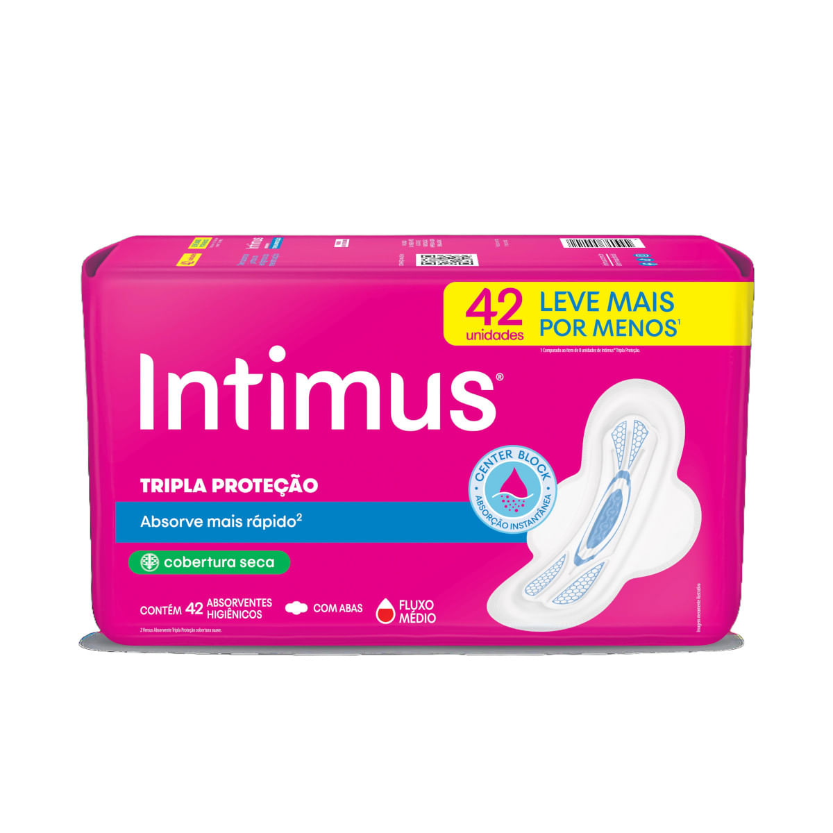 Encontraproduto.com.br - Absorvente Externo Intimus Tripla Proteção Seca com Abas 42 unidades