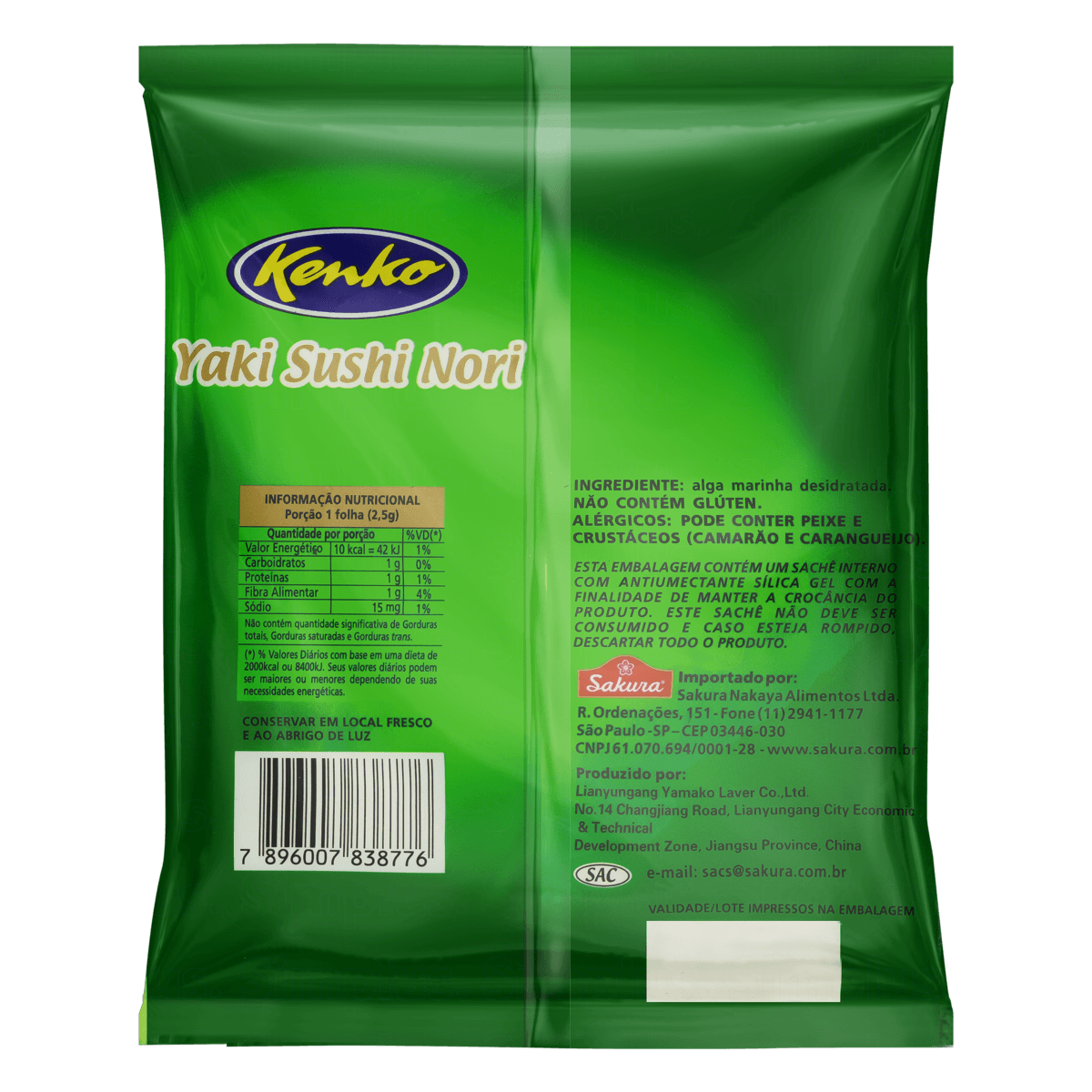 Encontraproduto.com.br - Yaki Sushi Nori Kenko com 10 Folhas
