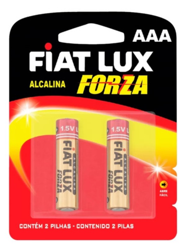 Pilha Alcalina Forza Fiat Lux Palito Embalagem com 2 unidades