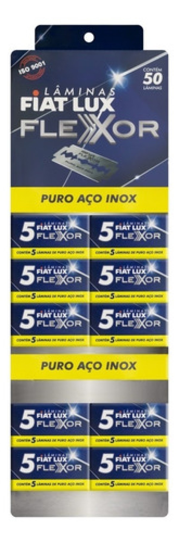 Lâmina de Barbear Fiat Lux Flexor Cartela com 10x5 unidades