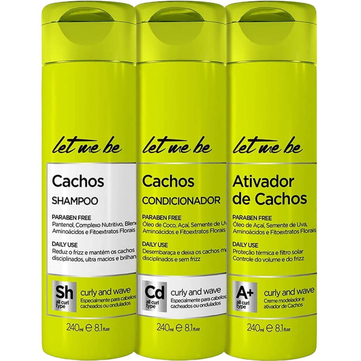 Let Me Be Cachos - Kit Disciplinante Antifrizz Trio (3 Produtos)