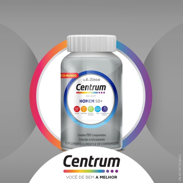 Encontraproduto.com.br - Suplemento Alimentar Centrum Select Homem 50+ de A a Zinco 150 Comprimidos