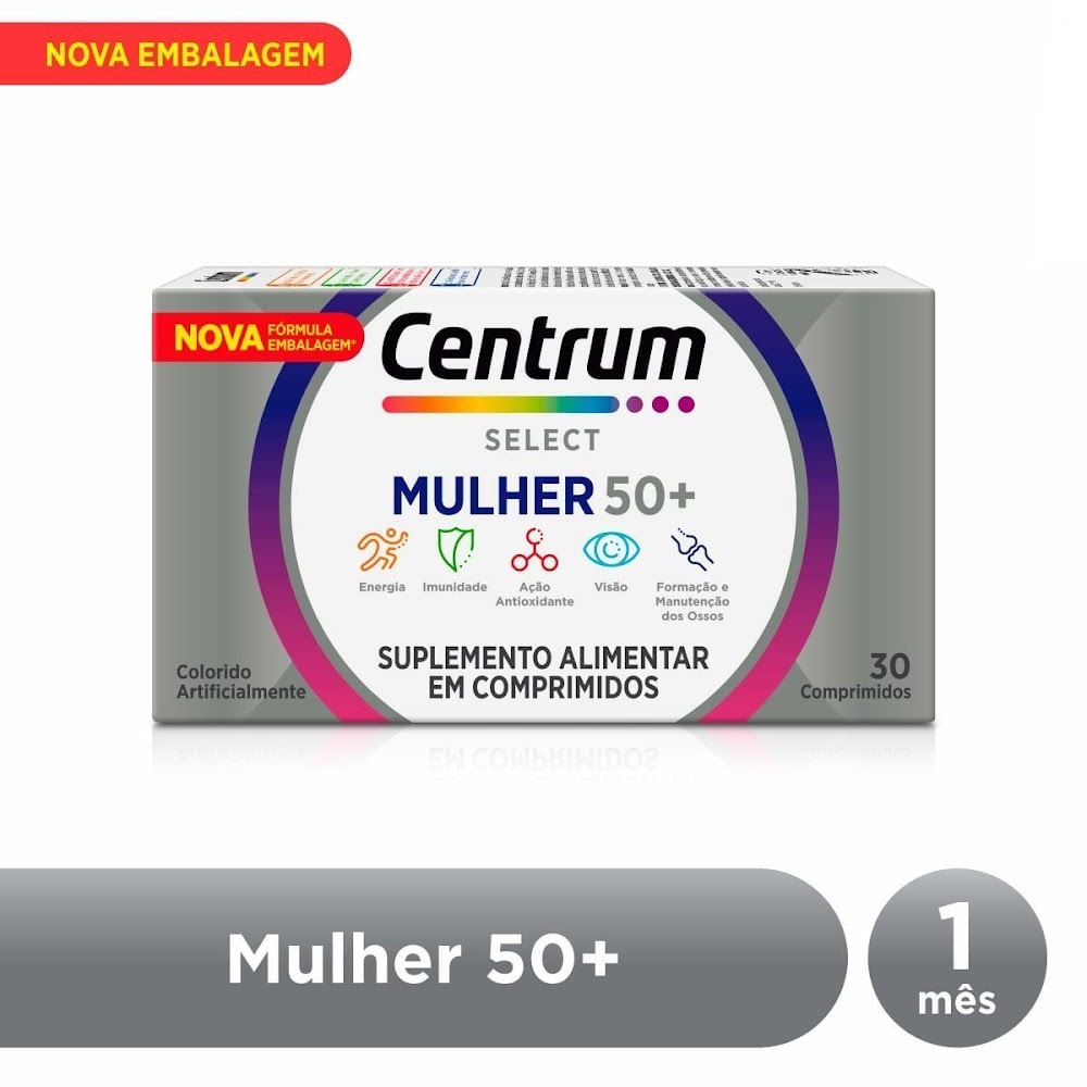 Encontraproduto.com.br - Centrum Select Multivitaminico Mulher 50 + Vitaminas De A A Z 30 Comp