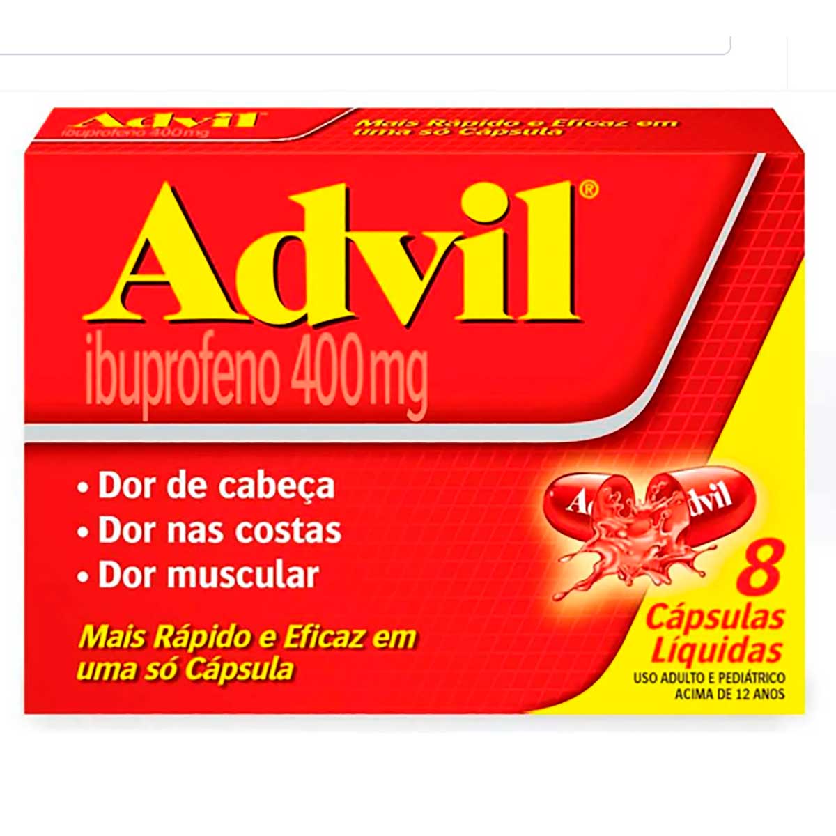 Encontraproduto.com.br - Advil 400mg com 8 Cápsulas - GSK
