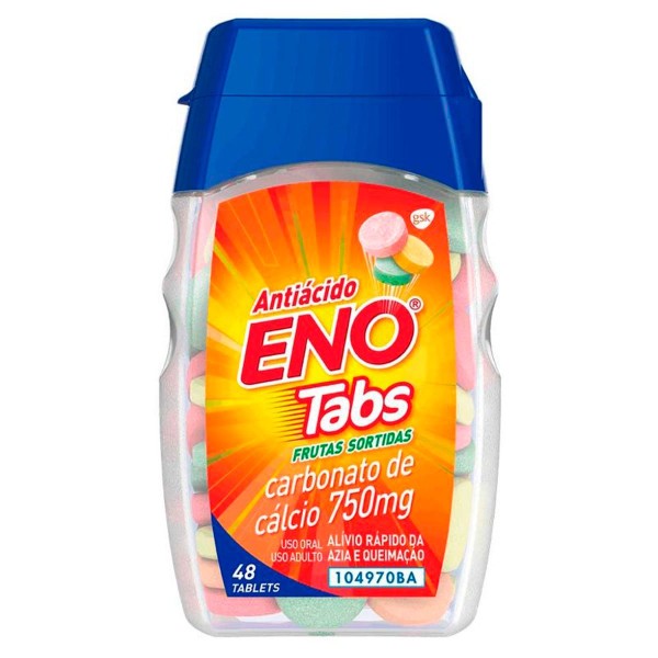 Encontraproduto.com.br - Eno Com 48 Pastilhas Mastigaveis Frutas Sortidas 750mg