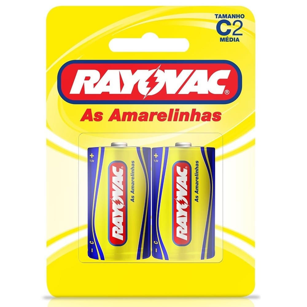 Encontraproduto.com.br - Pilhas Amarelinhas C2 Com 2 Unidades - Rayovac.