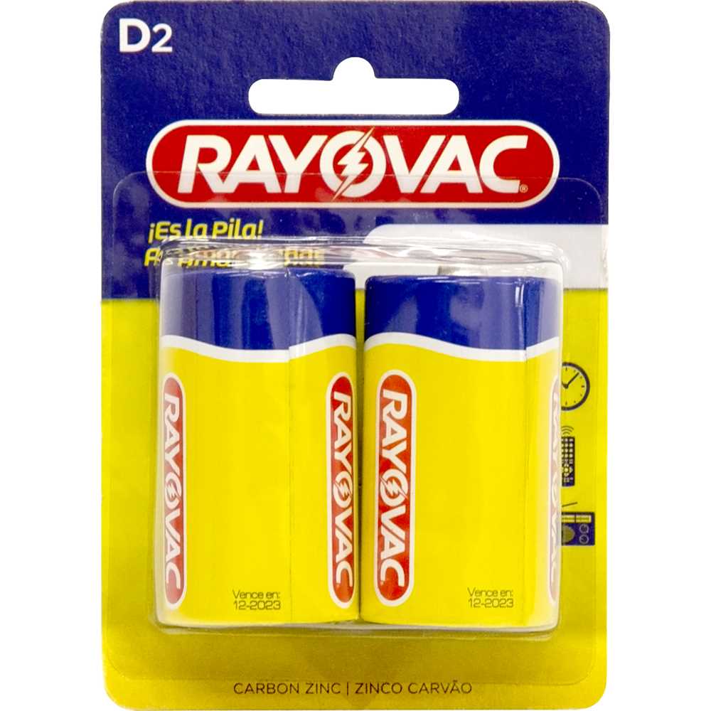 Encontraproduto.com.br - Pilha Grande com 2 Unidades Amarelinha 10298 Rayovac