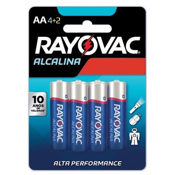 Encontraproduto.com.br - Pilha Rayovac Alcalina AA Pequena Azul 20866 1,5v Com 4 Unidades