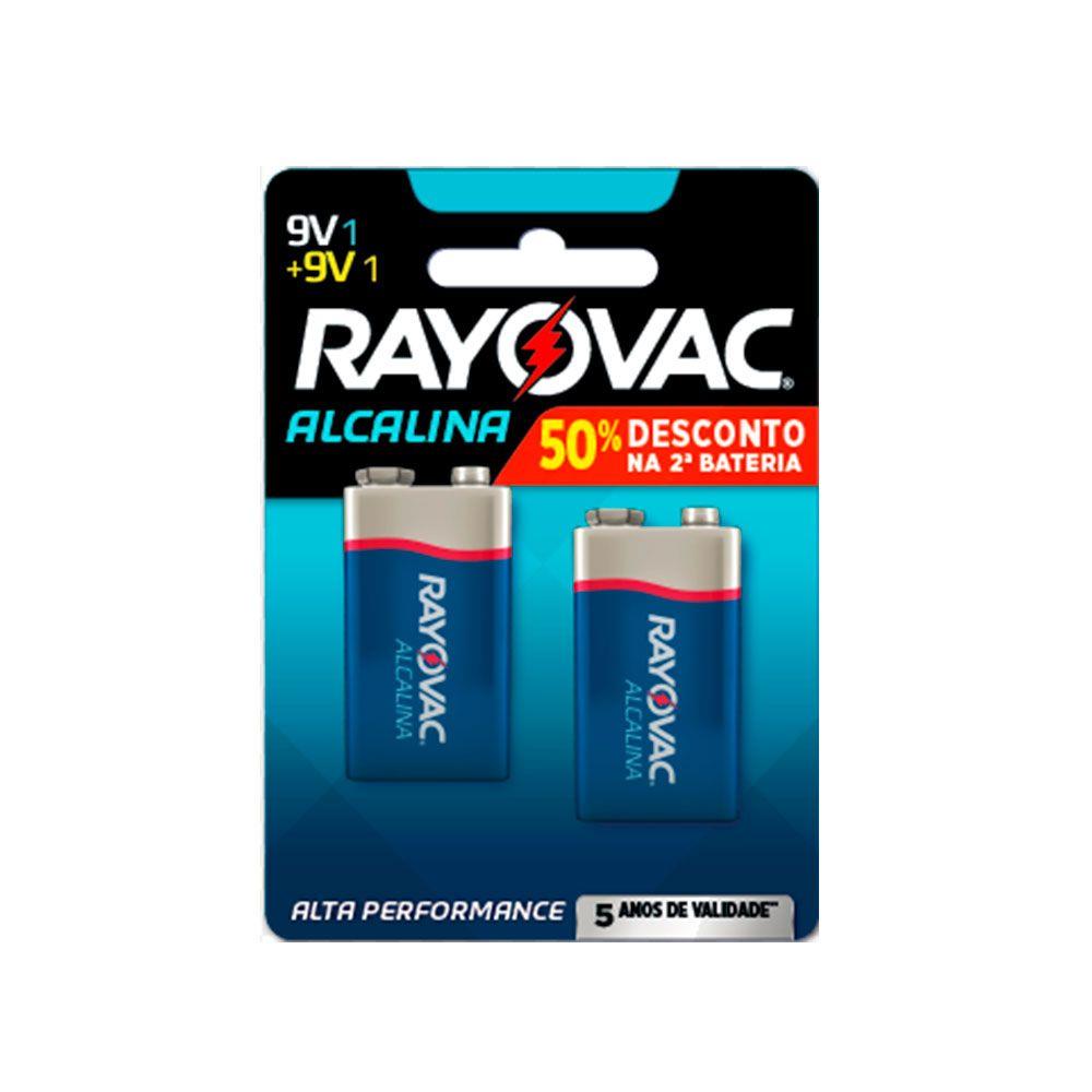 Encontraproduto.com.br - Bateria Alcalina com 2 Unidades 9V 20985 Rayovac