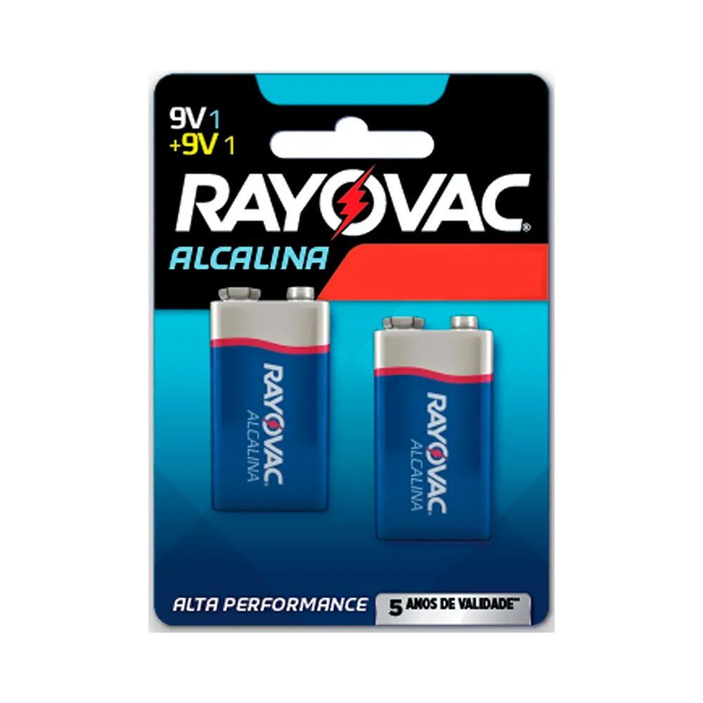 Encontraproduto.com.br - Bateria Alcalina com 2 Unidades 9V 20985 Rayovac