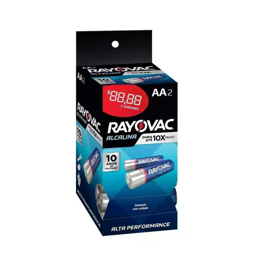 Encontraproduto.com.br - Pilha Alcalina Rayovac Aa2 - Tubo Com 16 2  = 32 Pilhas