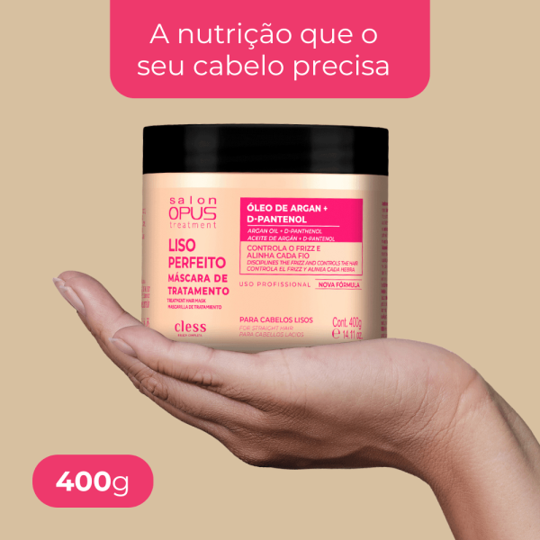 Encontraproduto.com.br - Salon Opus Máscara de Tratamento  Liso Perfeito 400g