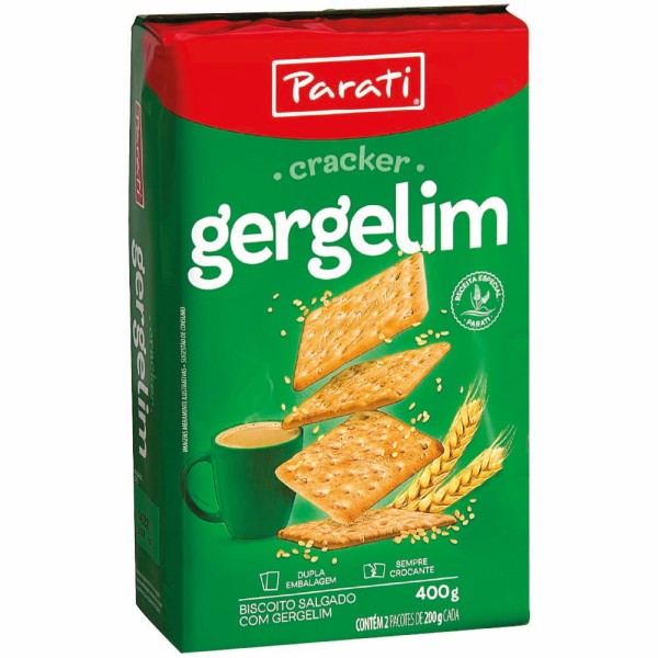 Encontraproduto.com.br - Biscoito Cracker com Gergelim Parati Pacote 400g