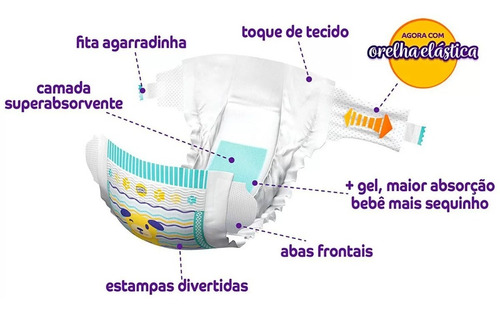 Fralda Pompom Protek Baby 12 Horas Mega SXG 30 Unidades