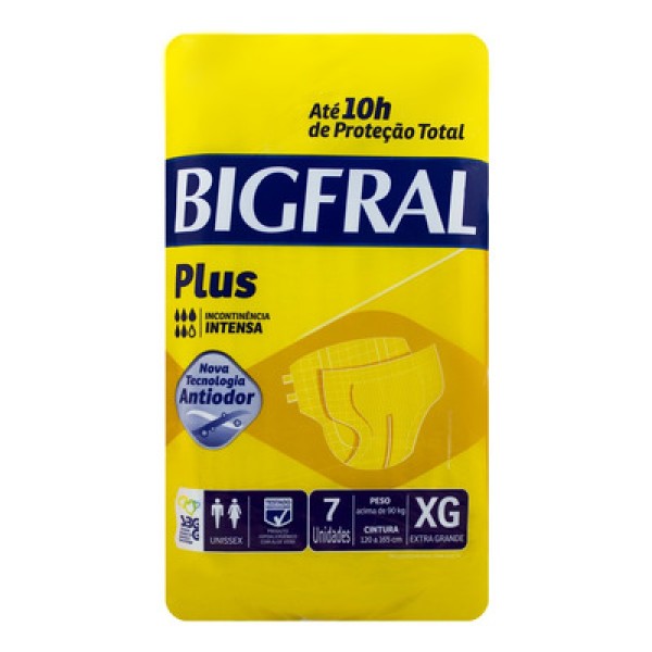 Encontraproduto.com.br - Fraldas Para Adultos Descartáveis Bigfral Plus Xg X 7 U