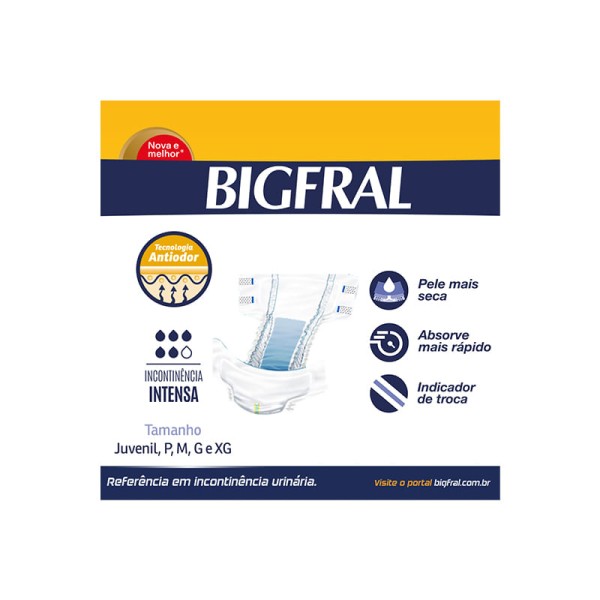 Encontraproduto.com.br - Fralda Geriátrica Adulto Bigfral Plus M c/9 Unidades