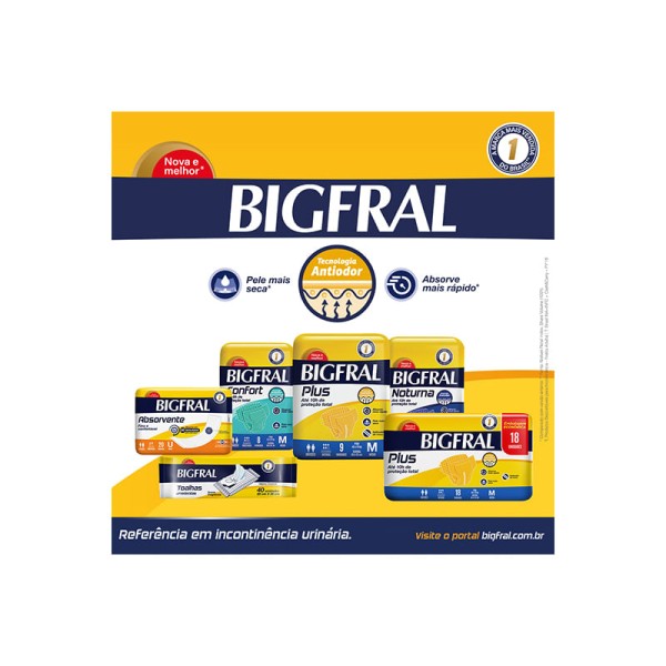 Encontraproduto.com.br - Fralda Geriátrica Adulto Bigfral Plus M c/9 Unidades